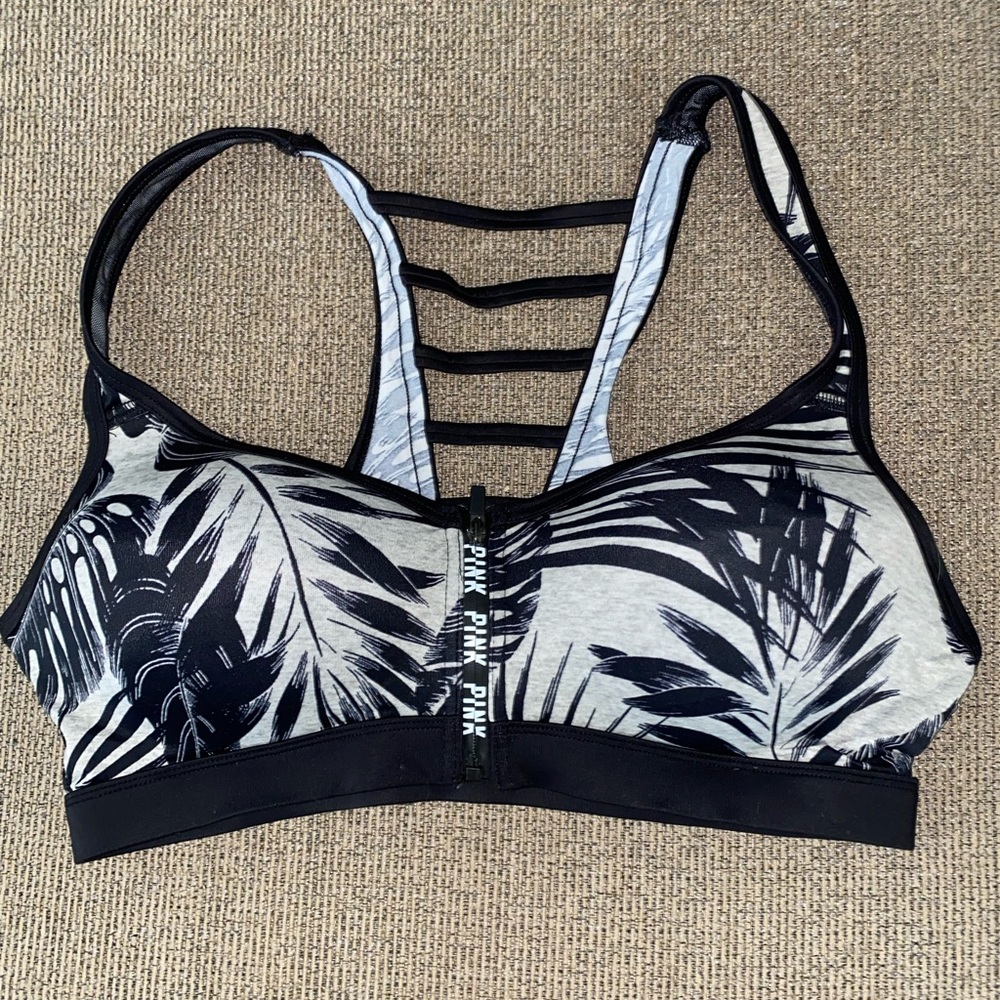 Pink Zip Up Sports bra